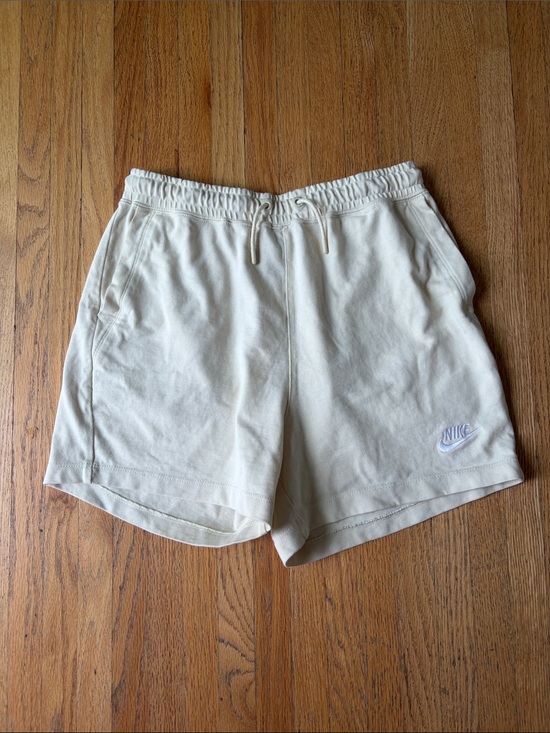 Nike Pants - Nike Off-White Cotton Drawstring Shorts Small